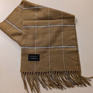 Dior Vintage Cashmaire Brown Checkered Scarf